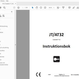 Ditch Witch JT/AT32 Cummins 4.5 Instruktionsbok PDF