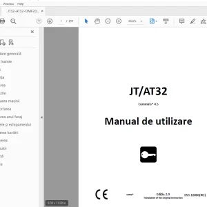 Ditch Witch JT/AT32 Cummins 4.5 Manual de utilizare 053-10006 (RO) PDF