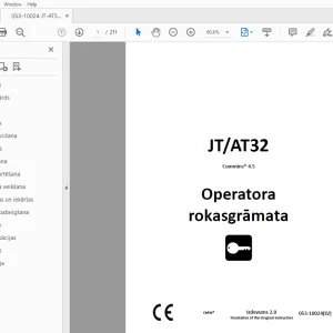Ditch Witch JT/AT32 Cummins 4.5 Operatora rokasgrāmata 053-10024 PDF