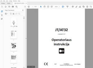 Ditch Witch JT/AT32 Cummins 4.5 Operatoriaus instrukcija 053-3318 PDF