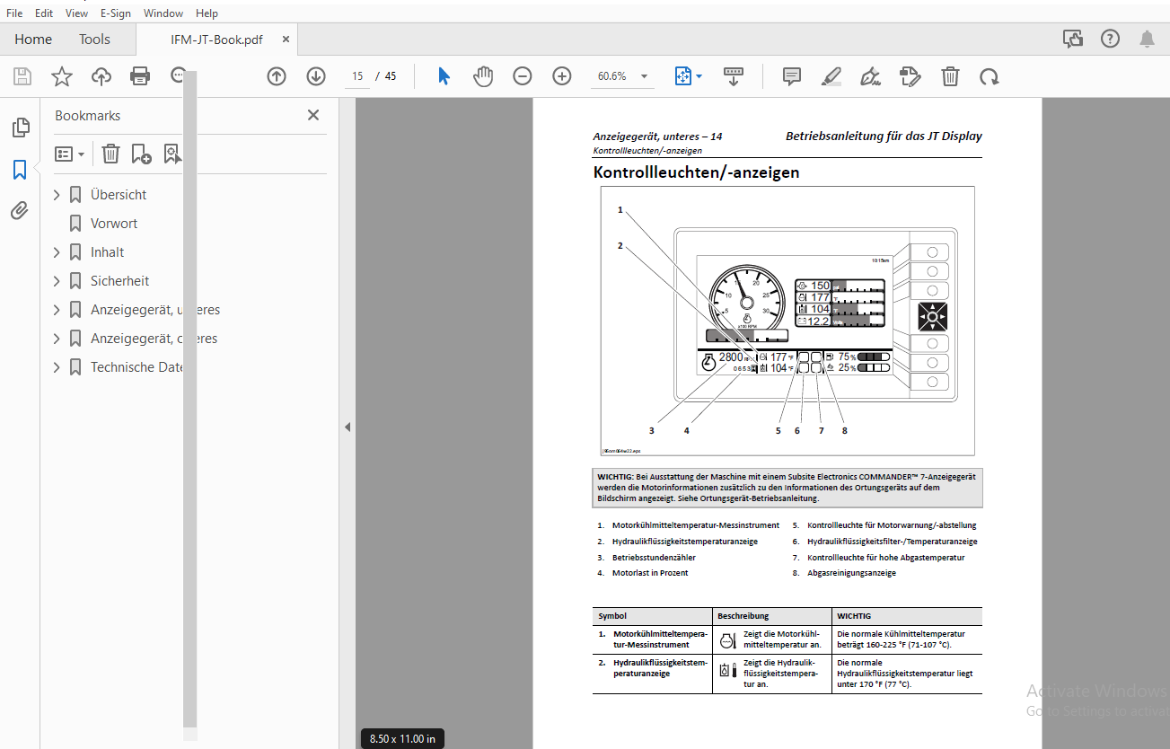 Ditch Witch JT Display IFM Betriebsanleitung 053-10064 PDF ...