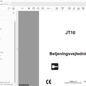 Ditch Witch JT10 Betjeningsvejledning 053-3062 (DA) PDF
