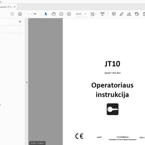 Ditch Witch JT10 Deutz TD2.9L4 Operatoriaus instrukcija 053-3299 (LI) PDF