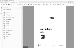 Ditch Witch JT10 Steg V Instruktions bok 053-3237 (SW) PDF