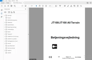 Ditch Witch JT100/JT100 All Terrain Betjeningsvejledning 053-2799 PDF