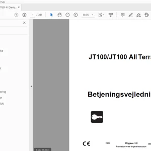 Ditch Witch JT100/JT100 All Terrain Betjeningsvejledning 053-2799 PDF