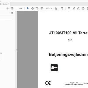 Ditch Witch JT100/JT100 All Terrain Tier 4 Betjeningsvejledning 053-3024 (DA) PDF