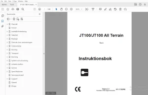 Ditch Witch JT100/JT100 All Terrain Tier 4 Instruktionsbok 053-3138 (SW) PDF