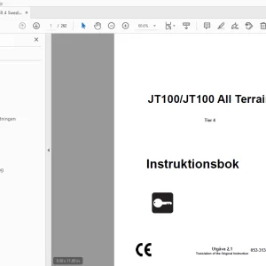 Ditch Witch JT100/JT100 All Terrain Tier 4 Instruktionsbok 053-3138 (SW) PDF
