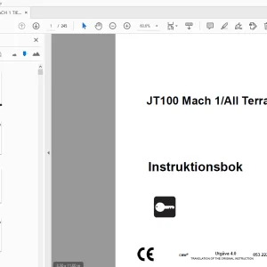 Ditch Witch JT100 Mach 1/All Terrain Instruktionsbok 053-2225 (SW) PDF