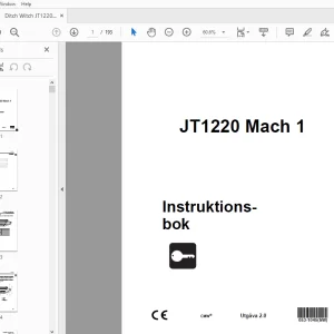 Ditch Witch JT1220 Mach 1 Instruktionsbok 053-1045 PDF