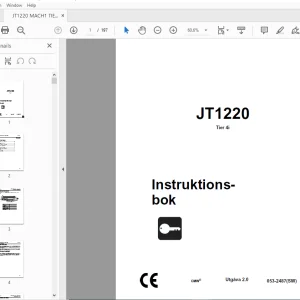 Ditch Witch JT1220 Tier 4i Instruktionsbok 053-2487 (SW) PDF