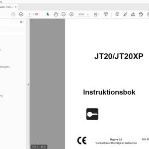 Ditch Witch JT20/JT20XP Instruktionsbok 053-2712 (SW) PDF