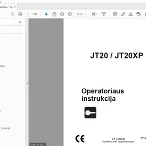 Ditch Witch JT20/JT20XP Operatoriaus instrukcija 053-2666 PDF