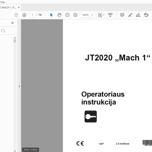 Ditch Witch JT2020 Mach 1 Operatoriaus instrukcija 053-1135 PDF