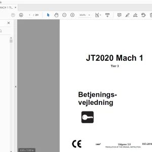 Ditch Witch JT2020 Mach 1 Tier 3 Betjeningsvejledning 053-2414 PDF