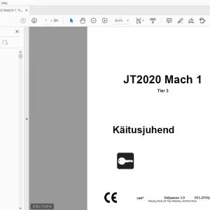 Ditch Witch JT2020 Mach 1 Tier 3 Käitusjuhend 053-2516 (EST) PDF