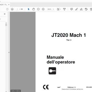 Ditch Witch JT2020 Mach 1 Tier 3 Manuale dell'operatore 053-2267 PDF