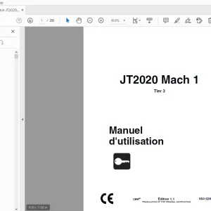 Ditch Witch JT2020 Mach 1 Tier 3 Manuel d'utilisation PDF