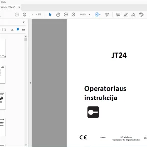 Ditch Witch JT24 Operatoriaus instrukcija 053-3245 (LI) PDF