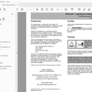 Ditch Witch JT25 DrillLok operatora rokasgrāmata 790-1110 (LV) PDF