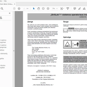 Ditch Witch JT25 DrillLok sistemos operatoriaus instrukcija PDF