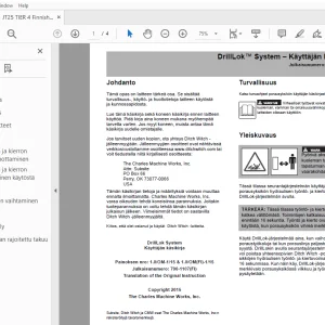Ditch Witch JT25 TIER 4 DrillLok System Käyttäjän käsikirja PDF