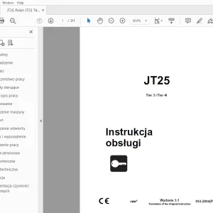 Ditch Witch JT25 Tier 3 i Tier 4i Instrukcja obsługi 053-2854 PDF