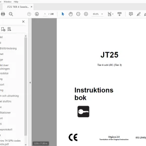 Ditch Witch JT25 Tier 4 och LRC (Tier 3) Instruktions bok 053-2945 PDF