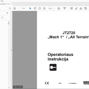 Ditch Witch JT2720 Mach 1/All Terrain Operatoriaus instrukcija PDF