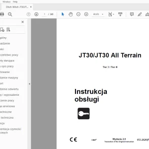 Ditch Witch JT30/JT30 All Terrain Tier 3 i Tier 4i Instrukcja obsługi PDF