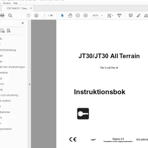 Ditch Witch JT30/JT30 All Terrain Tier 3 och Tier 4i Instruktionsbok PDF