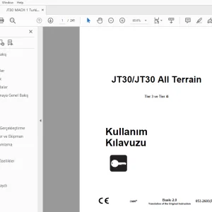 Ditch Witch JT30/JT30 All Terrain Tier 3 ve Tier 4i Kullanım Kılavuzu PDF