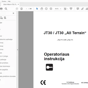 Ditch Witch JT30/JT30 All Terrain Operatoriaus instrukcija 053-2960 PDF