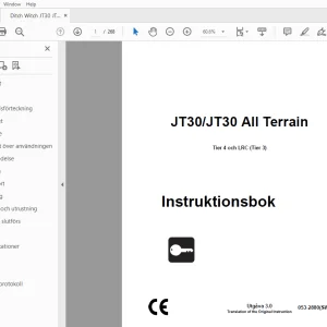 Ditch Witch JT30/JT30 All Terrain Tier 4 och LRC (Tier 3) Instruktionsbok PDF