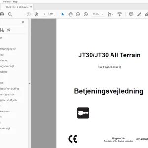 Ditch Witch JT30/JT30 All Terrain Tier 4 og LRC (Tier 3) Betjeningsvejledning PDF