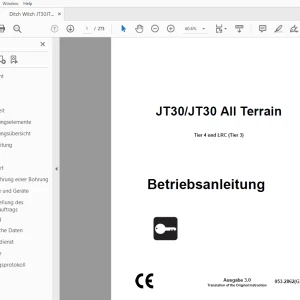 Ditch Witch JT30/JT30 All Terrain Tier 4 und LRC (Tier 3) Betriebsanleitung PDF