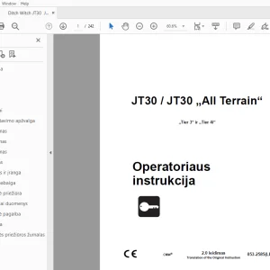 Ditch Witch JT30/JT30 All Terrain Operatoriaus instrukcija 053-2585 (LI)