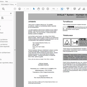 Ditch Witch JT30 MACH 1 DrillLok  System Käyttäjän käsikirja 790-1107 PDF