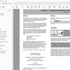Ditch Witch JT30 MACH 1 DrillLok operatoriaus instrukcija PDF