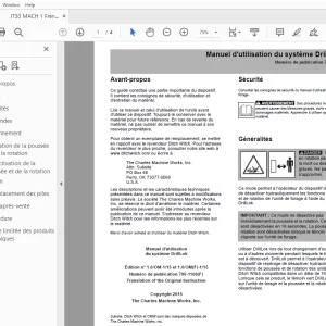 Ditch Witch JT30 MACH 1 DrillLok système Manuel d'utilisation PDF