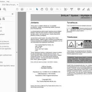 Ditch Witch JT30 Tier 4 DrillLok System Käyttäjän käsikirja 790-1107 PDF