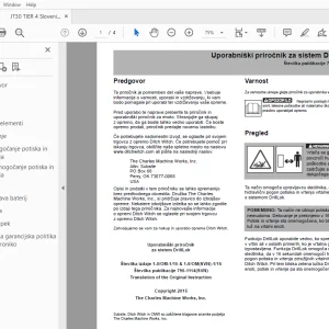 Ditch Witch JT30 Tier 4 DrillLok sistem Uporabniški priročnik PDF