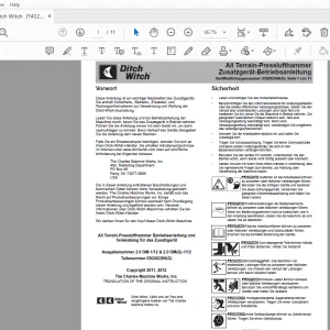Ditch Witch JT4020 MACH 1 Zusatzgerät-Betriebsanleitung ID0292399 PDF