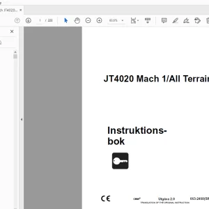 Ditch Witch JT4020 Mach 1/All Terrain Instruktionsbok 053-2450 PDF