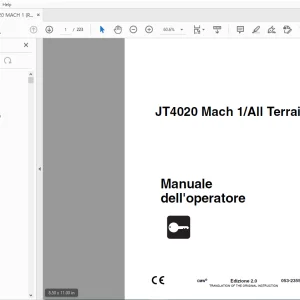 Ditch Witch JT4020 Mach 1/All Terrain Manuale dell'operatore 053-2355 PDF