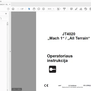 Ditch Witch JT4020 Mach 1/All Terrain Operatoriaus instrukcija PDF