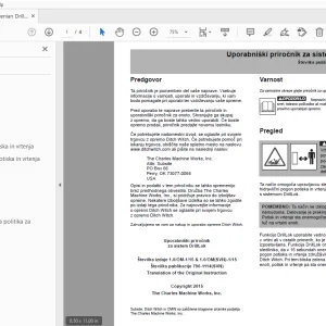 Ditch Witch JT60 DrillLok sistem Uporabniški priročnik 790-1114 PDF