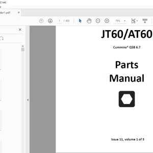 Ditch Witch JT60/AT60 Cummins® QSB 6.7 Parts Manual Vol 1 & 3