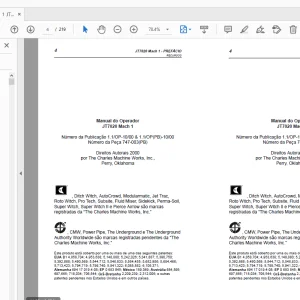 Ditch Witch JT7020 Mach 1 Manual do Operador 747-003 PDF